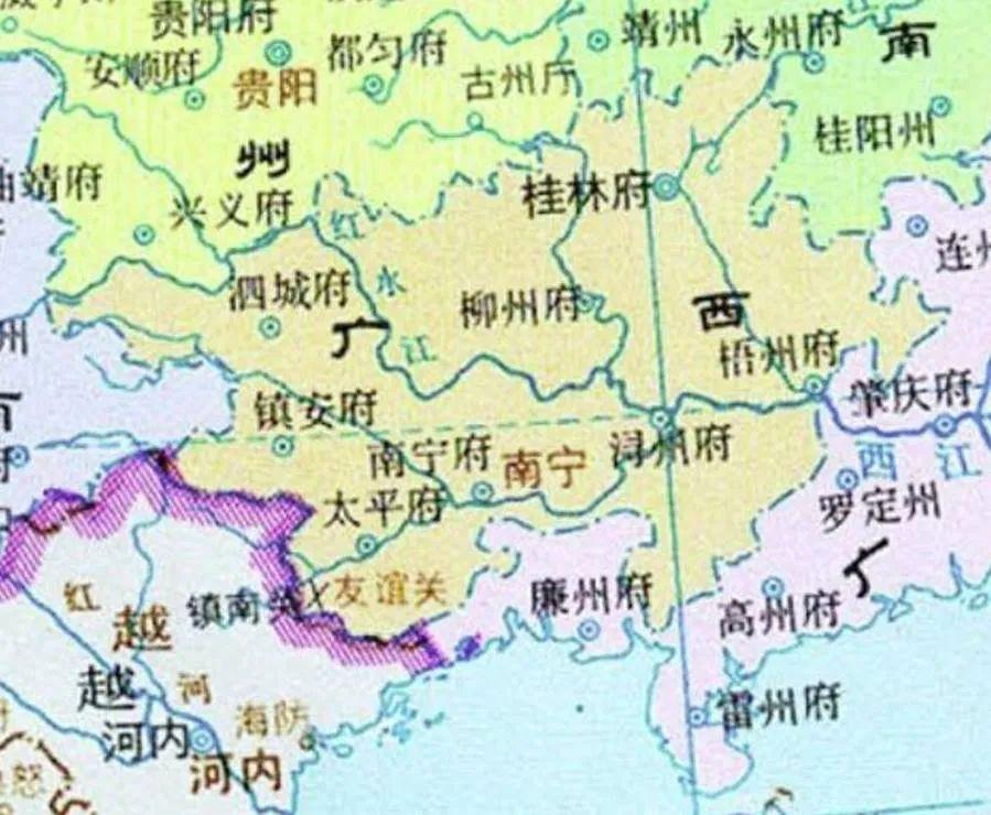 清朝的广西省在很长时间里,北部湾地区是属于广东省.