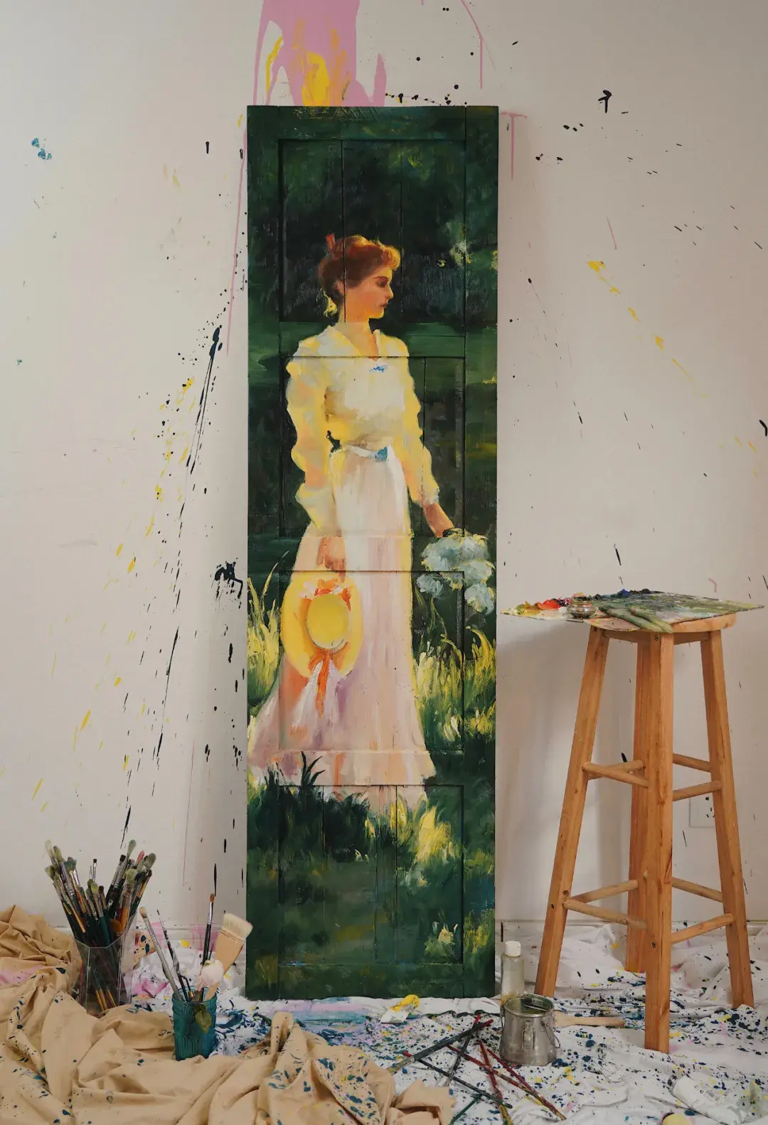 赵小黎却化腐朽为神奇将它画成了三幅清新的油画丝毫不见刚才破败窗户