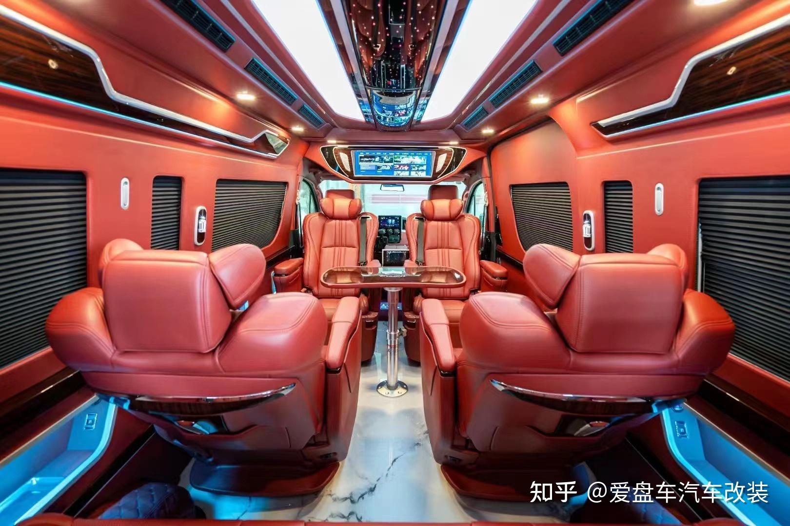 丰田海狮hiace内饰改装9座大商务车版本波尔多红能有多好看