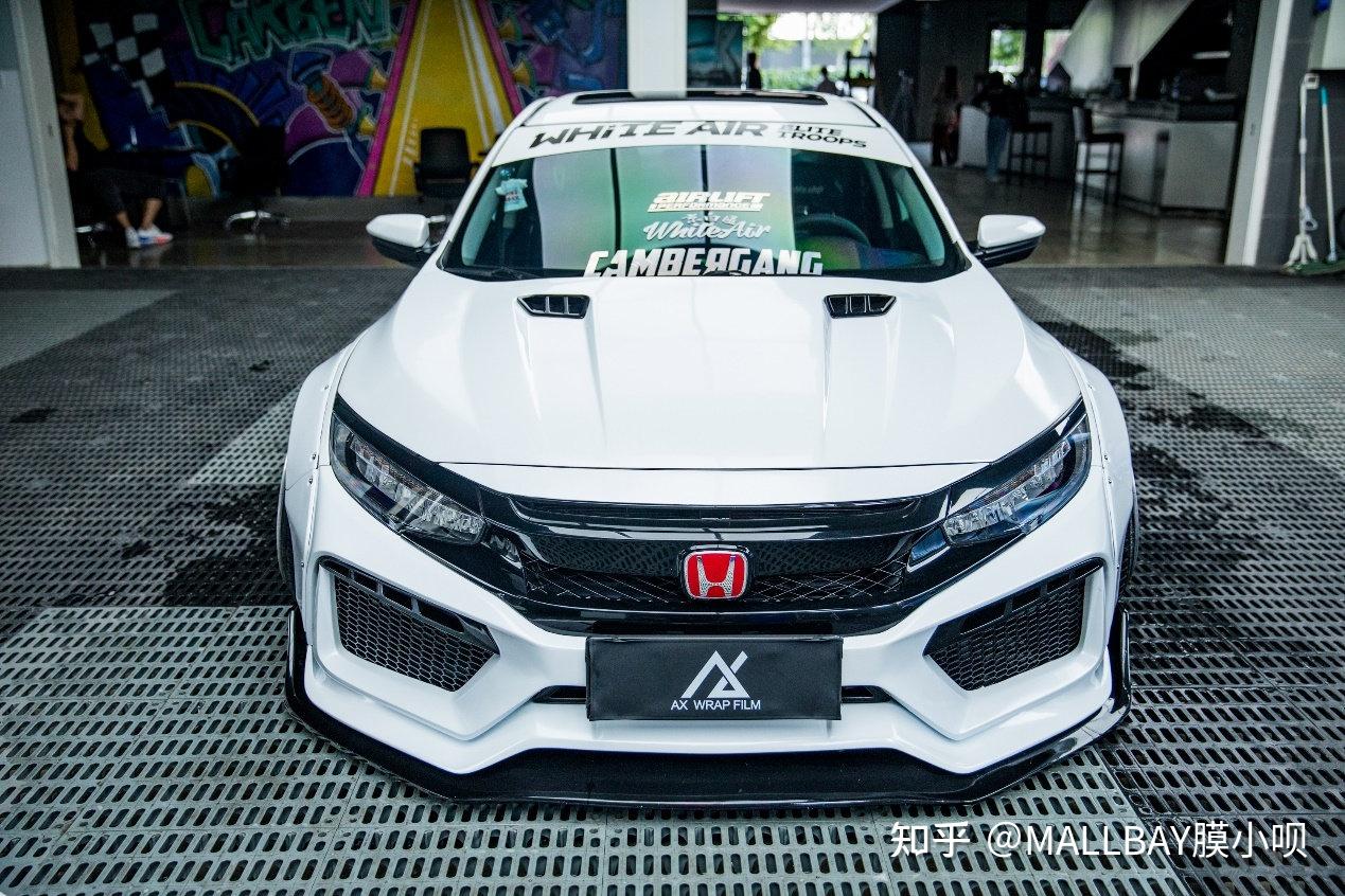 膜呗改色案例本田思域改色膜珍珠白色真的让你一见倾心