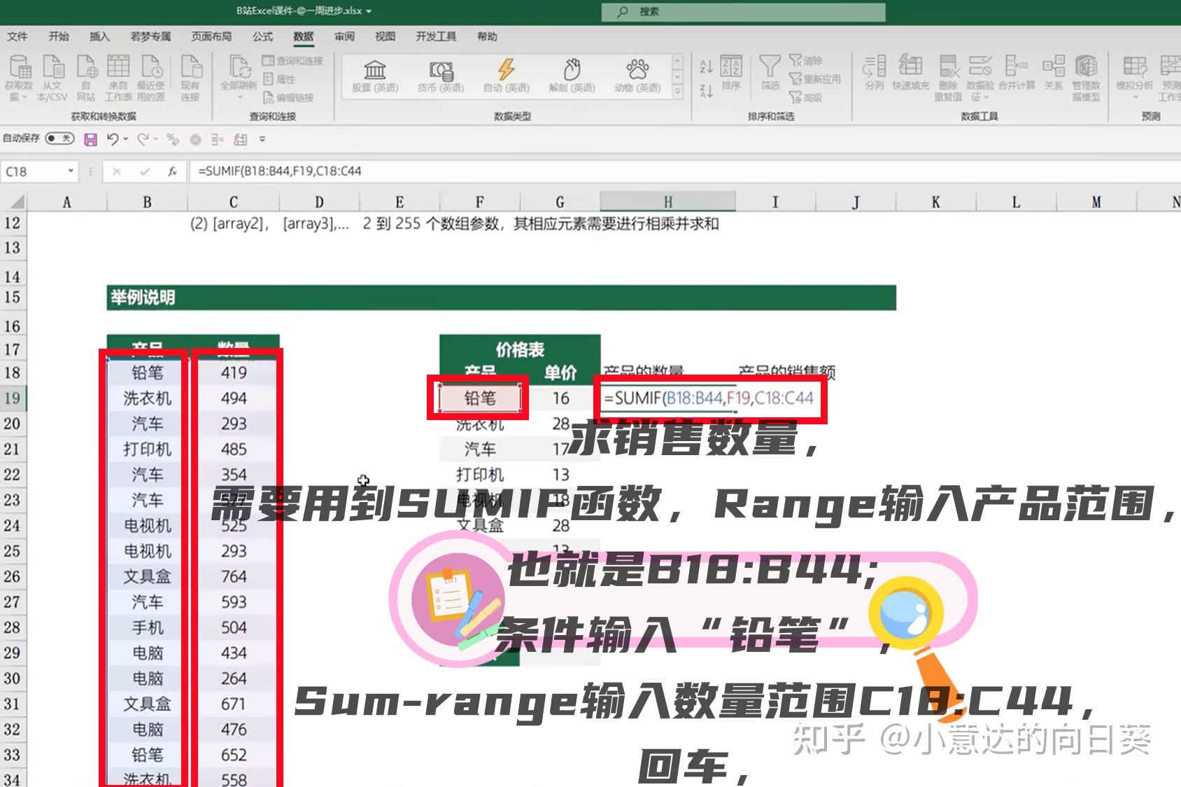  excel sumproduct 
