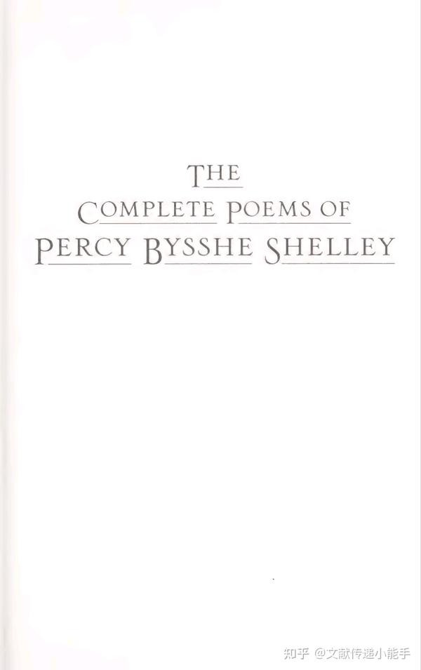 雪莱诗歌全集,英文版,The Complete Poems Of Percy Bysshe Shelley By Percy Bysshe ...