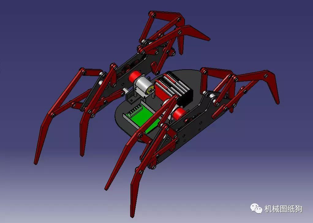 機器人蜘蛛爬行機器人3d模型圖紙step格式