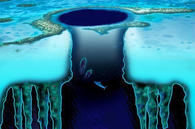海洋蓝洞的形成过程图片