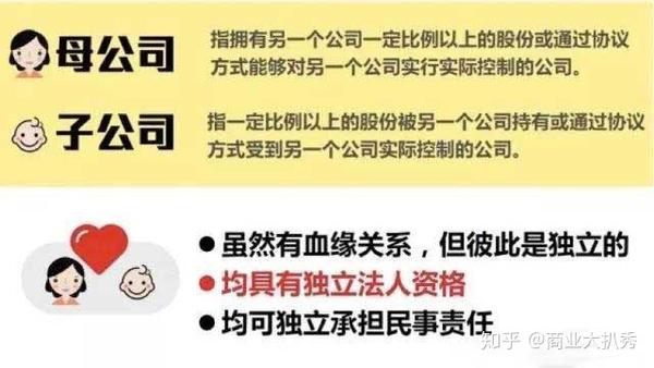 母公司 子公司 总公司 分公司的区别 4张图 说明白 收藏 知乎