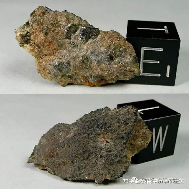 中石铁陨石的外观以及切面