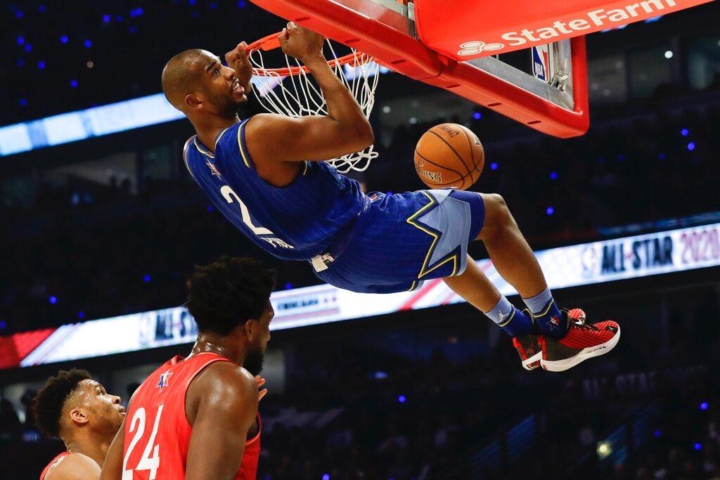 保罗的第10次全明星空接扣篮7记三分值了