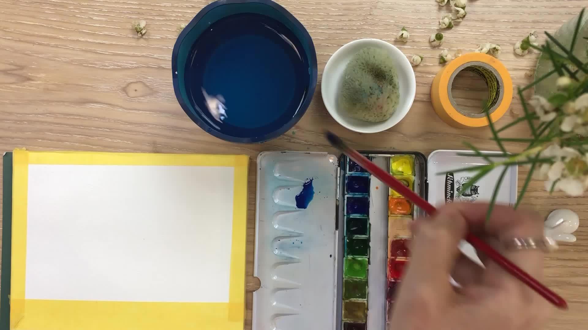 【水彩入门小知识】画画时如何蘸取颜料