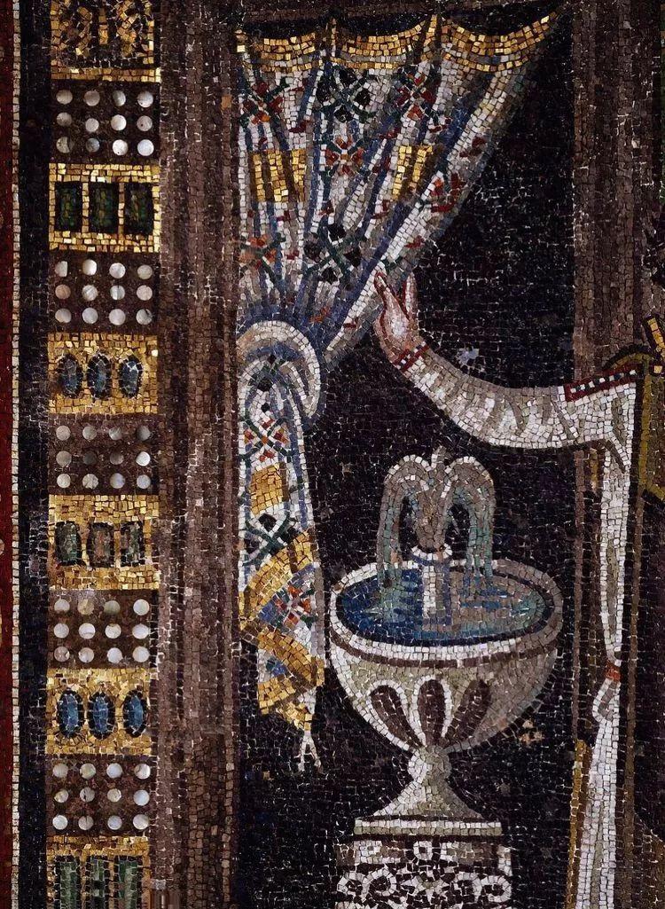 世界文化遗产:拉文纳古迹中的马赛克:圣维塔莱教堂,约540年(查士丁尼