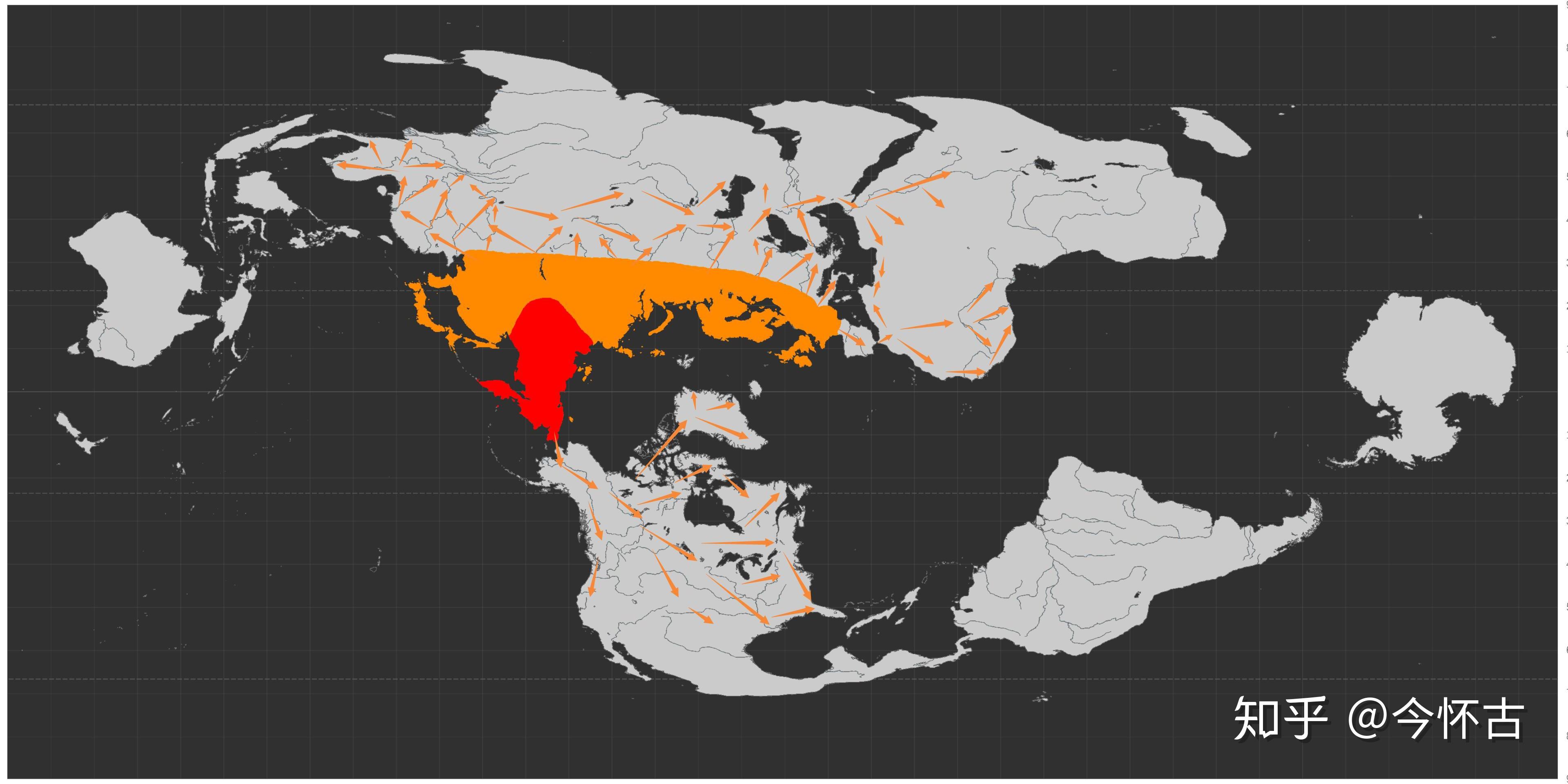这一次扩散后,人类基本遍布了整个亚欧大陆,西非(原北非),西美洲(原北