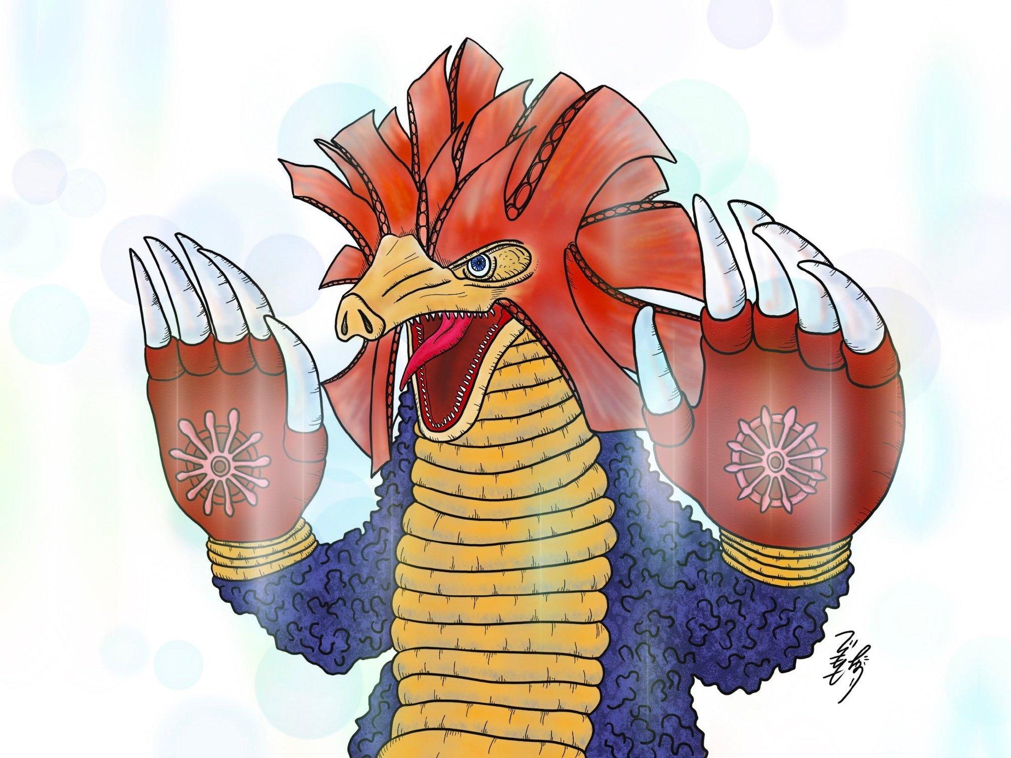 我总感觉它很像初代中的怪兽酋长杰罗尼蒙,当然这怪兽明显参考了鼹鼠