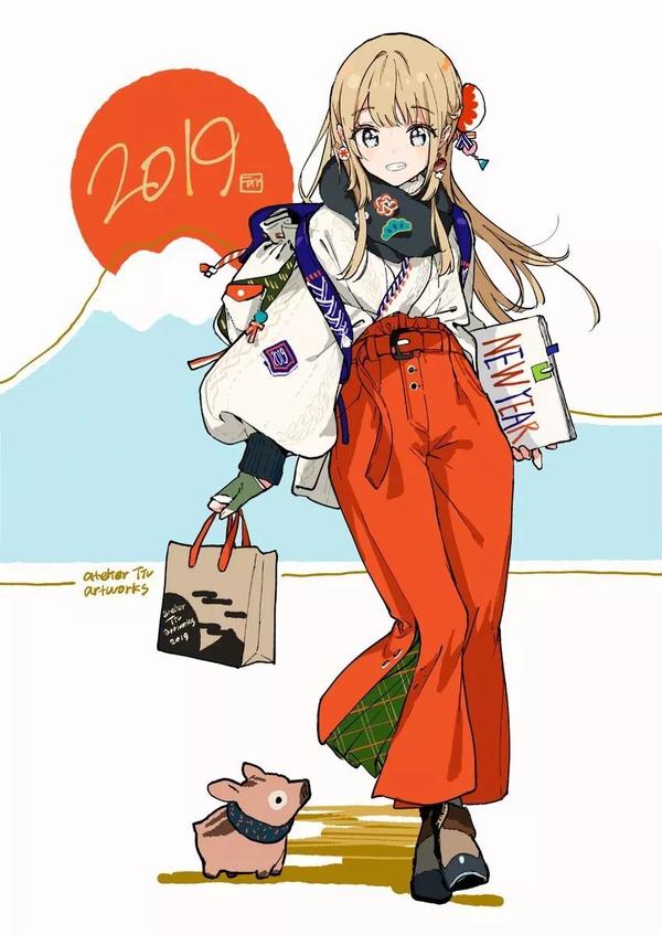 二次元里过大年 来看看画师们如何用猪贺年 知乎