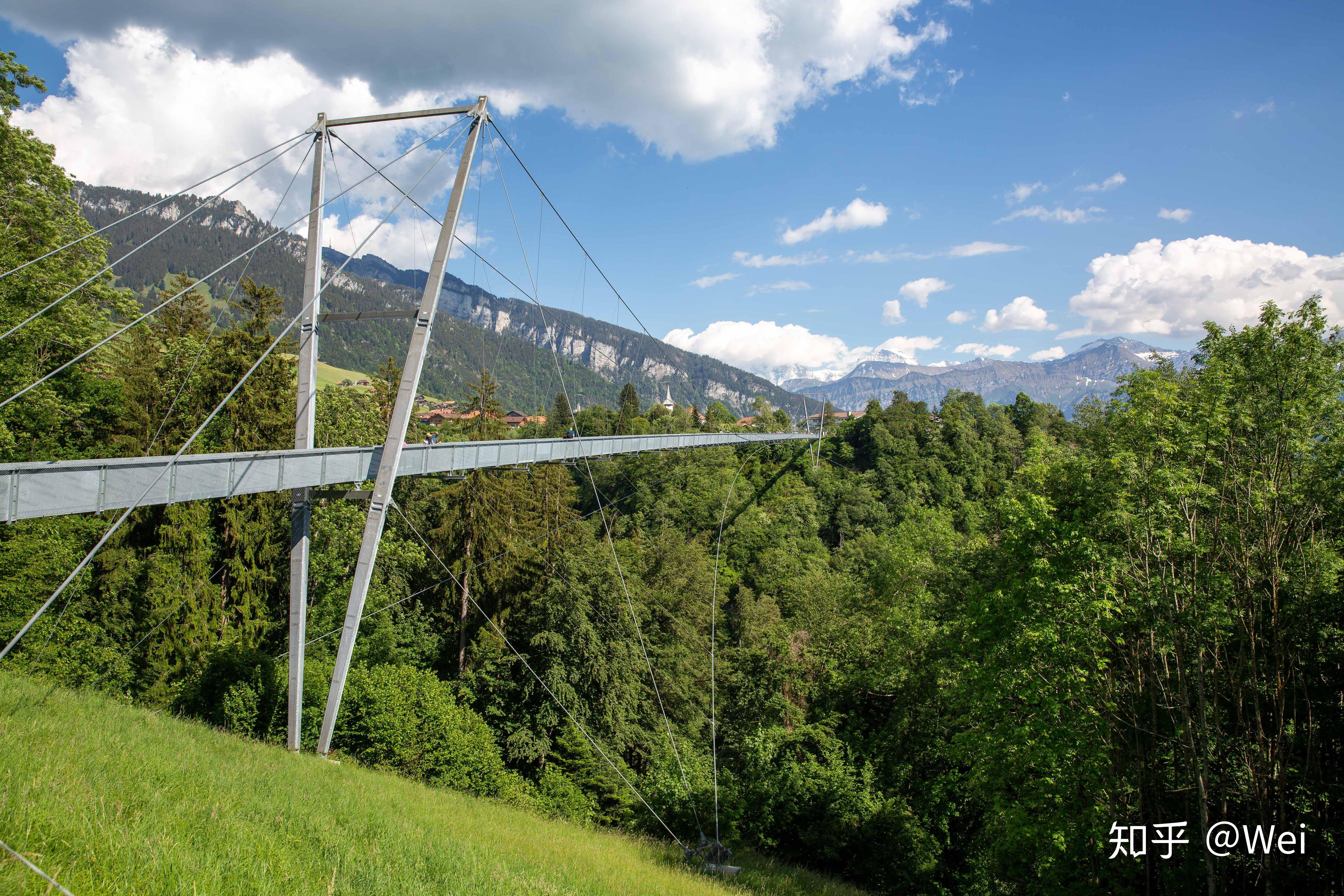 爱的迫降瑞士取景sigriswil全景吊桥实地考察过桥竟然要收费