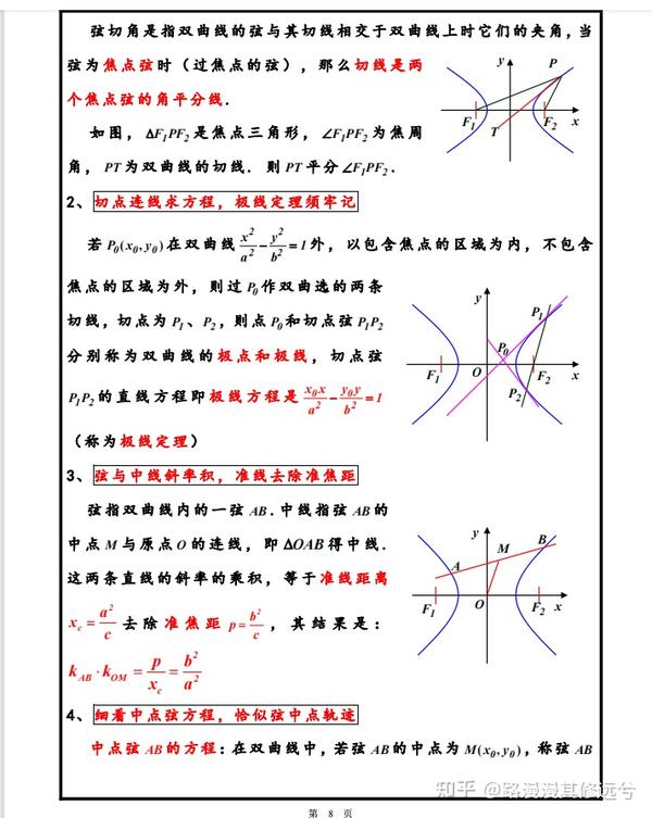 高中数学：圆锥曲线必背口诀（解析）教你从“根”上吃透圆锥曲线 知乎