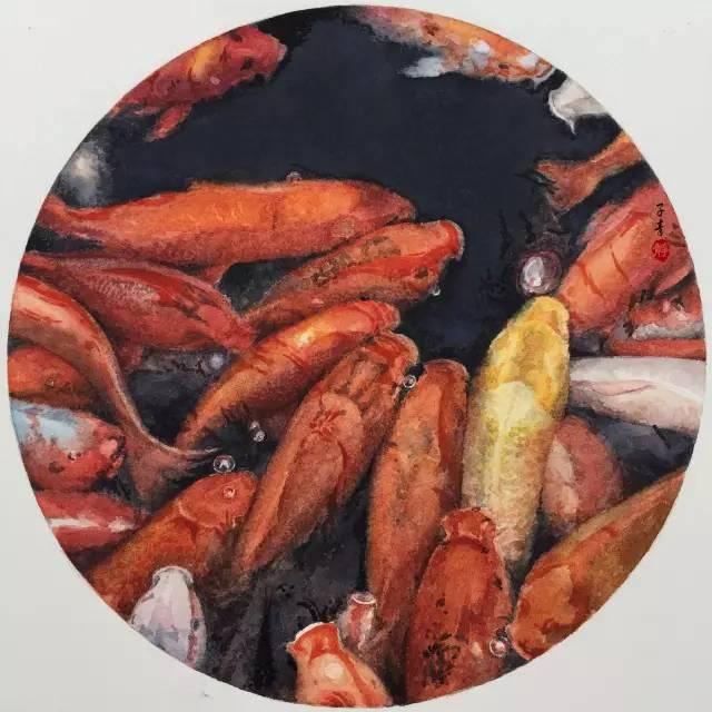 子青左老师不仅鱼画得好还擅长各种题材的创作为诗集《若等,若寻》