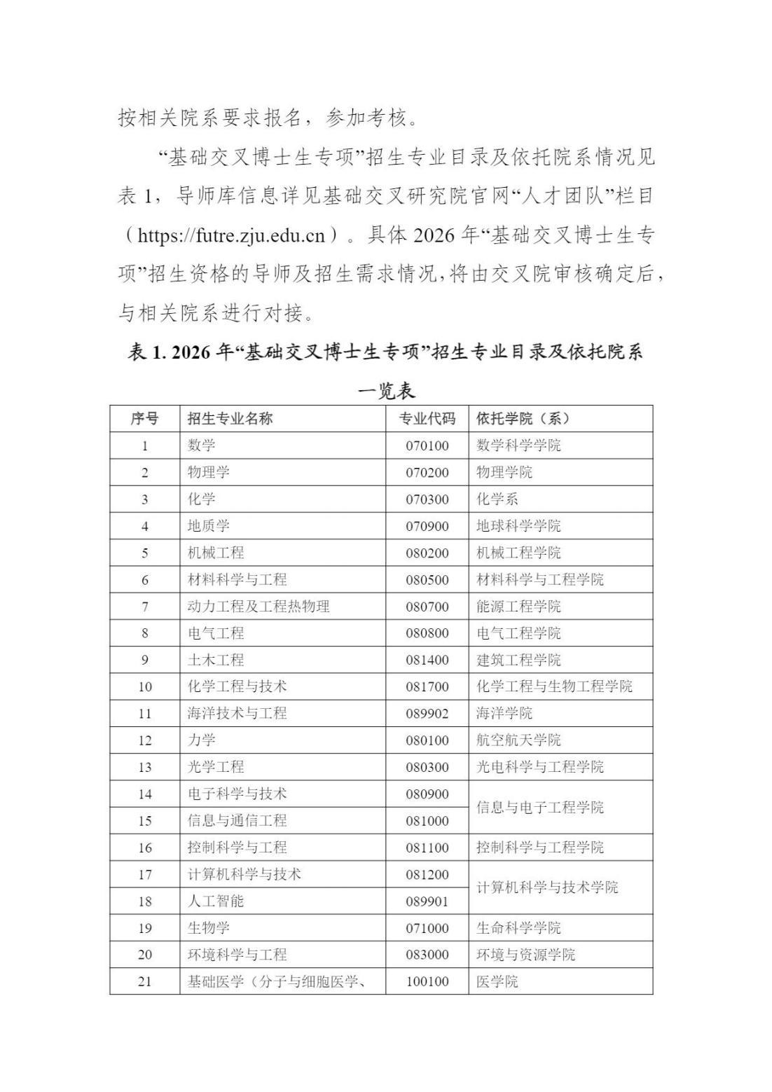 浙江大学2026年基础交叉博士生专项（推荐免试）招生简章 - 知乎
