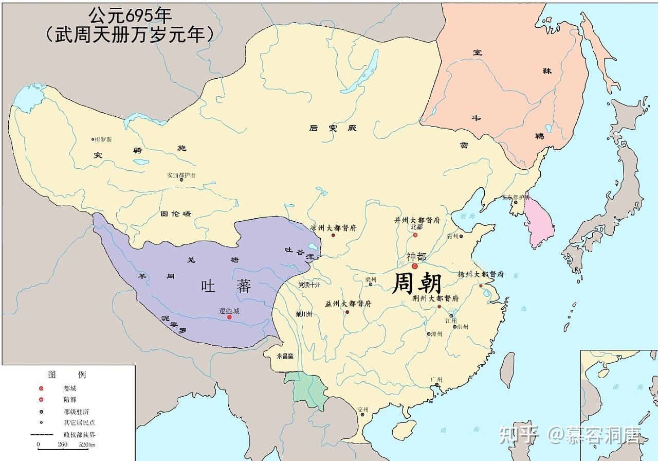 大周武则天时期:洛阳,凉州,扬州为三大城市吐蕃大论,归附凉州.