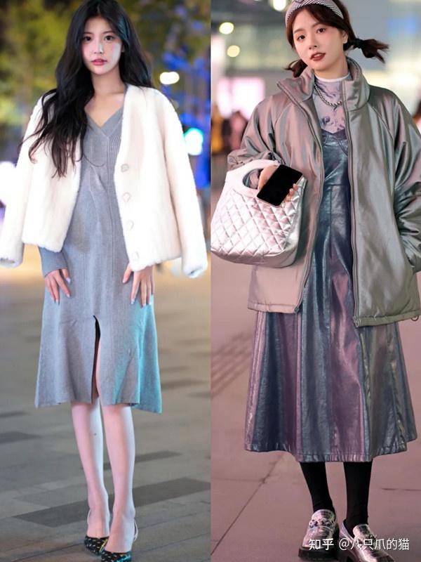 街拍镜头下的杭州素人冬天穿裙子的仍不少又美又靓值得借鉴