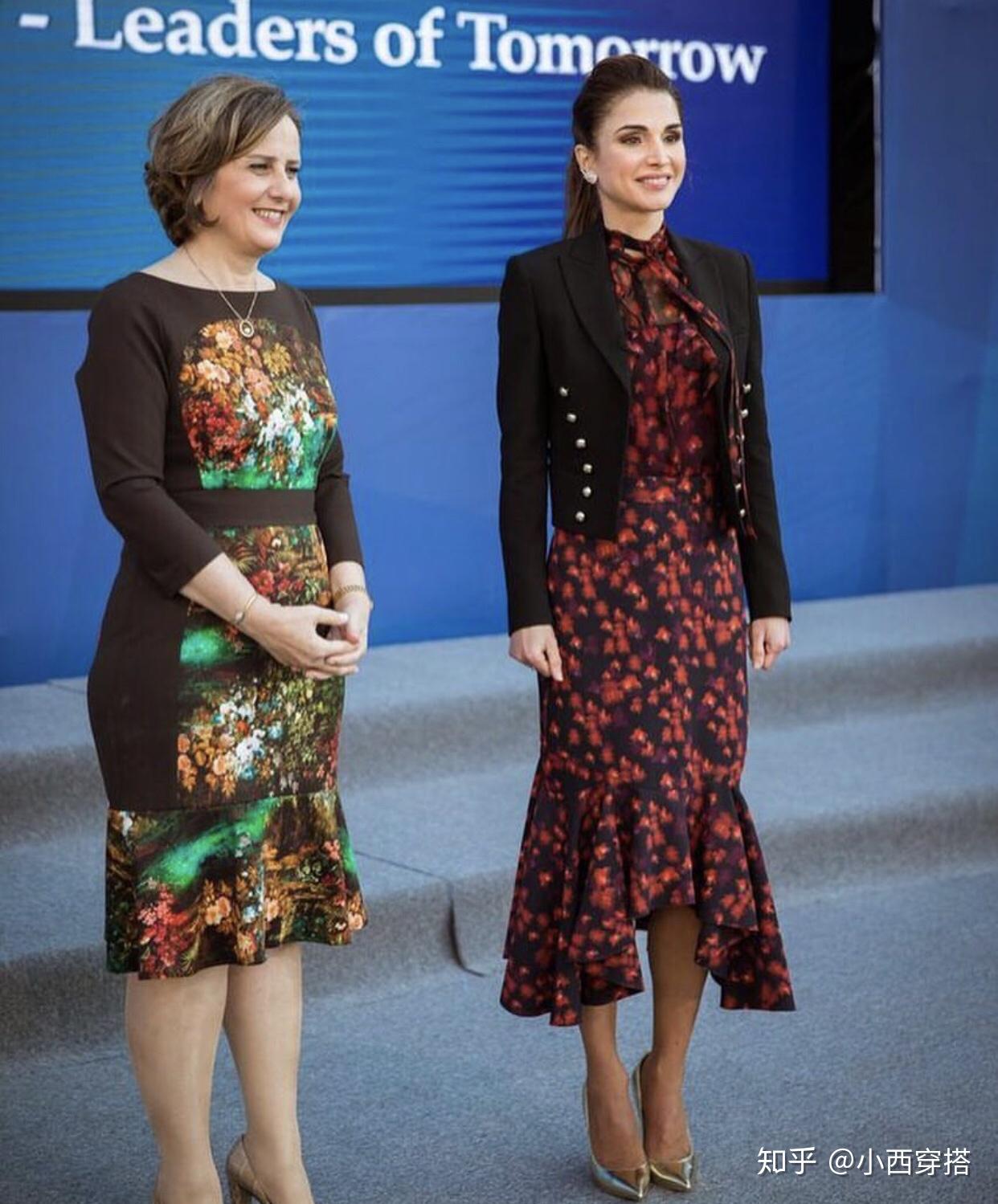 48岁约旦王后高段位的衣品很能打颜值气质不输西班牙王后