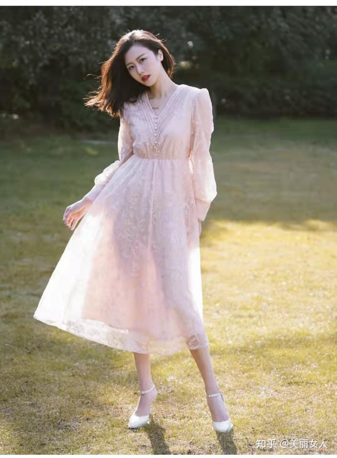 粉色气质连衣裙女2021夏季新款宽松显瘦法式减龄洋气中长款裙子潮-阿里巴巴