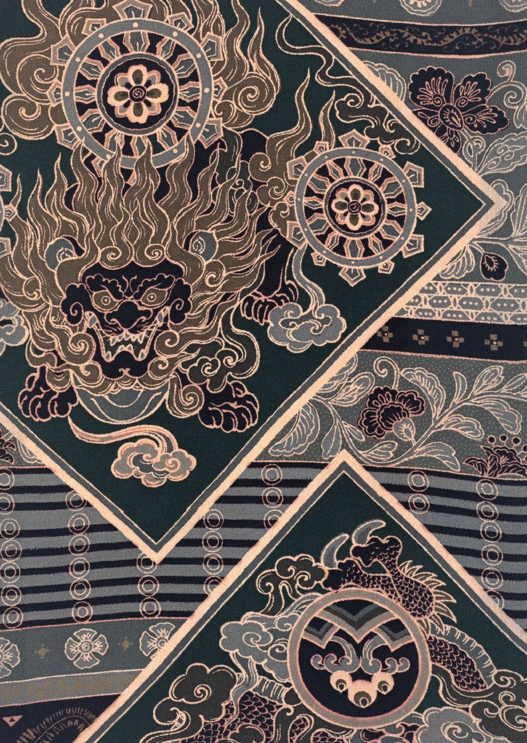 多图一组日式和风布纹绘画素材