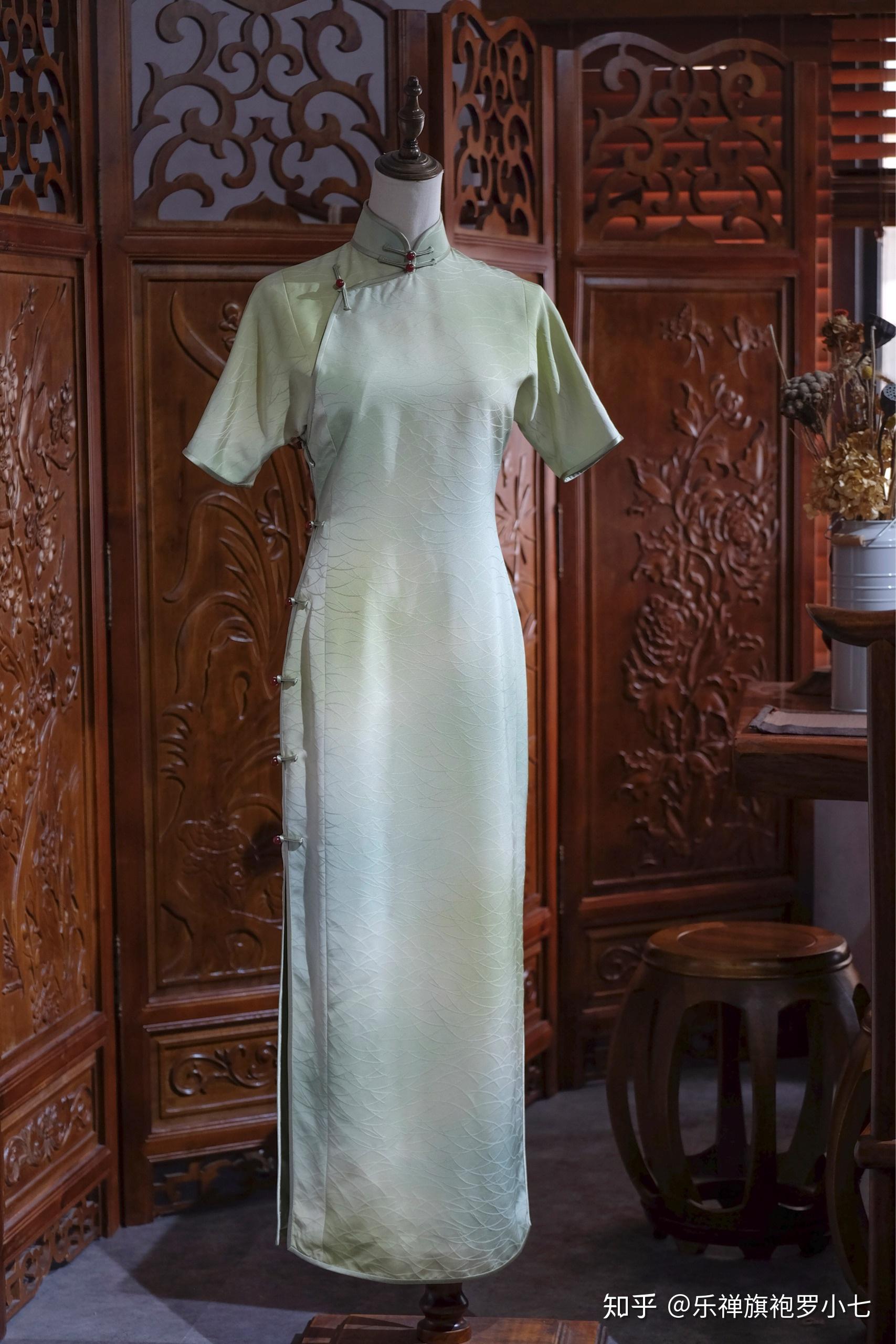这又是什么仙女正绢旗袍水波纹渐变美