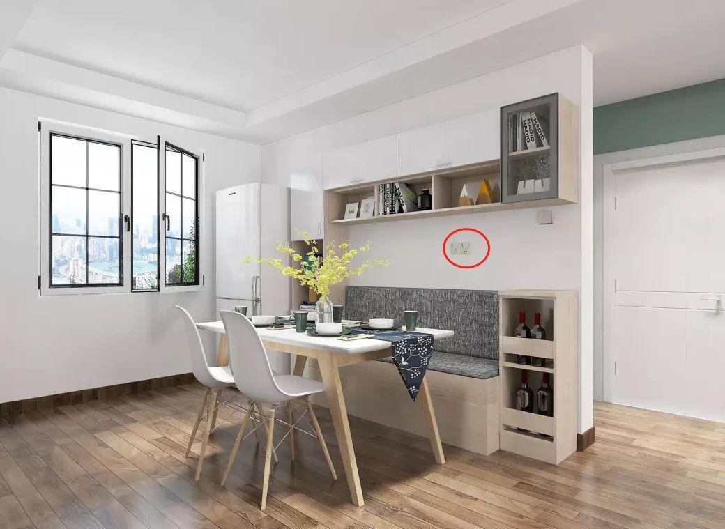 在餐厅里,最常用的不是餐桌和椅子,而是餐边柜!这里的插座大有用处.