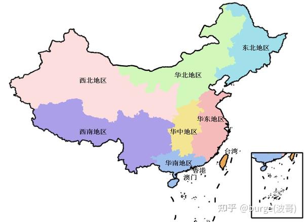 matlab画中国华东华西华南华北等 - 知乎