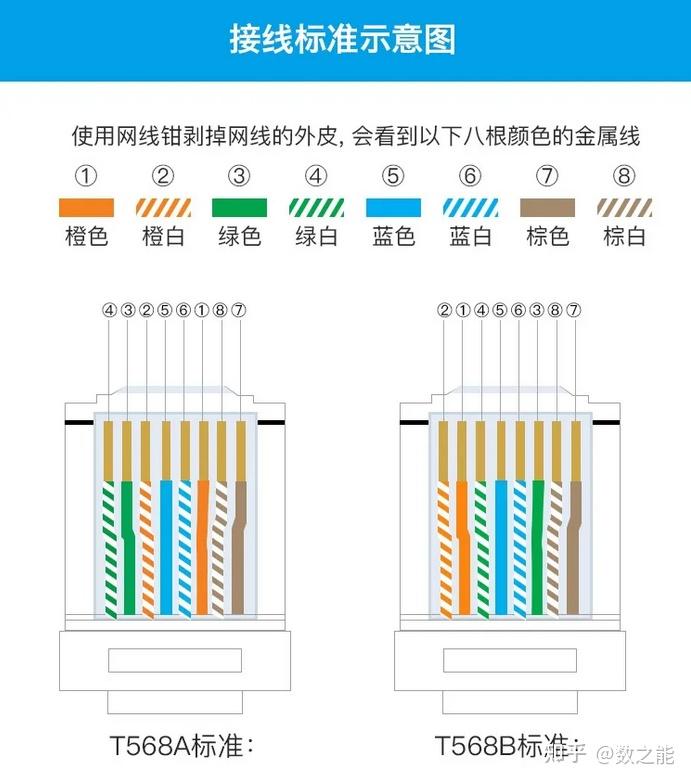 墙上水晶头插口接法图片