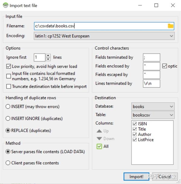 如何将 CSV 文件导入 MySQL 数据库中的表中? - 知乎