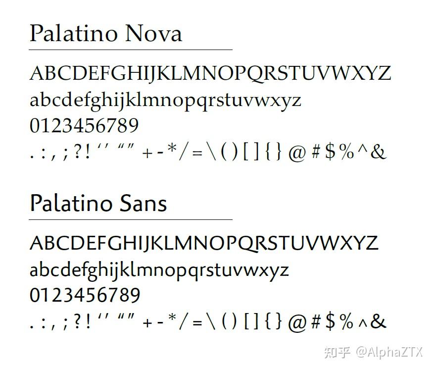 palatino字体图片