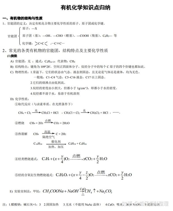 《大学有机化学》复习资料 复习总结+知识点整理+反应方程式总结 - 知乎