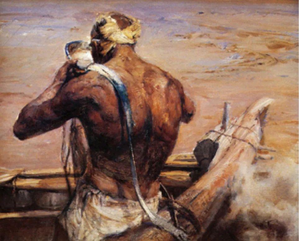 张元 黄河纤夫 布面油画 80cm x 100cm 1984 年张元 醉归 布面油画