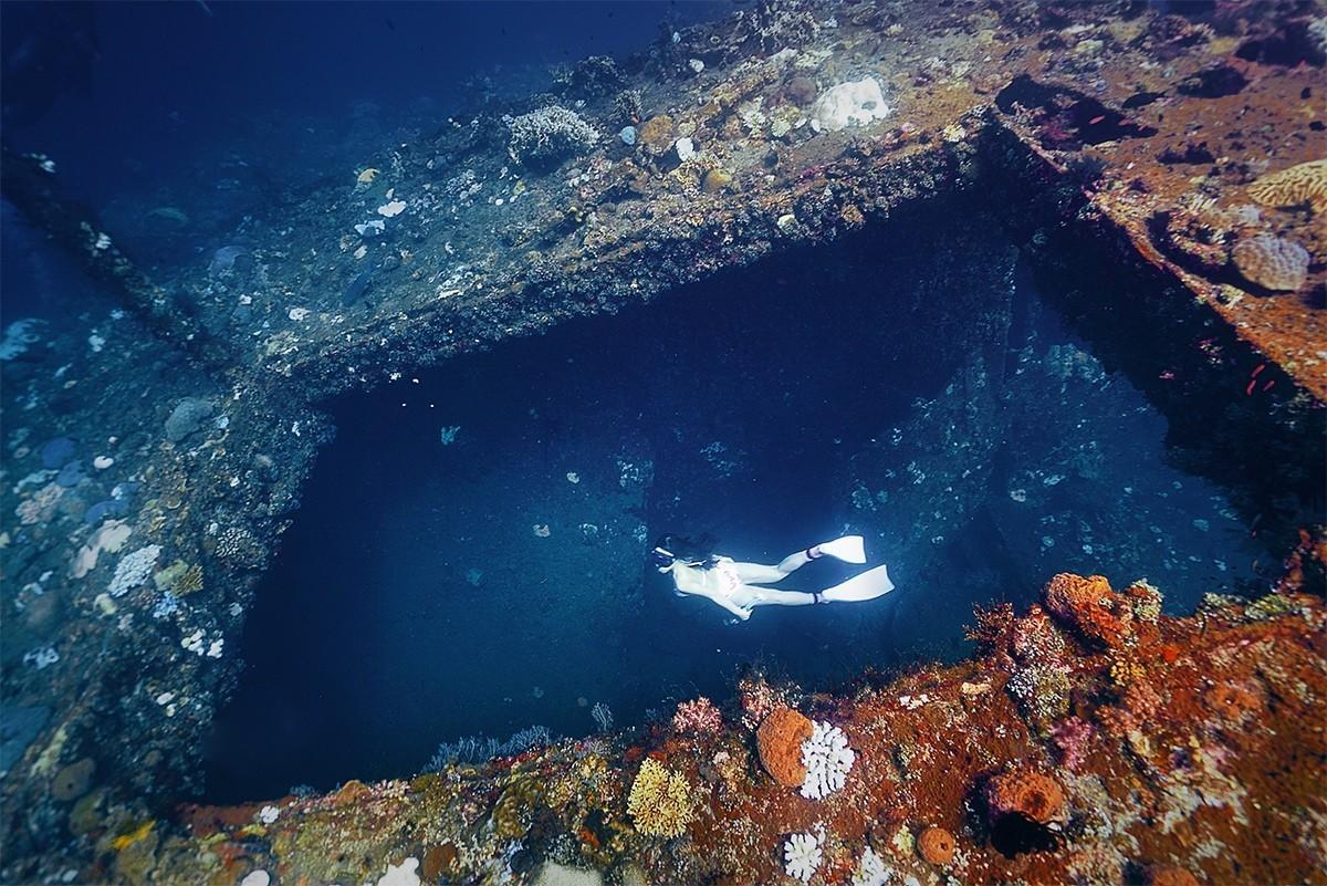 壮观的海底沉船图片桌面壁纸 -桌面天下（Desktx.com）