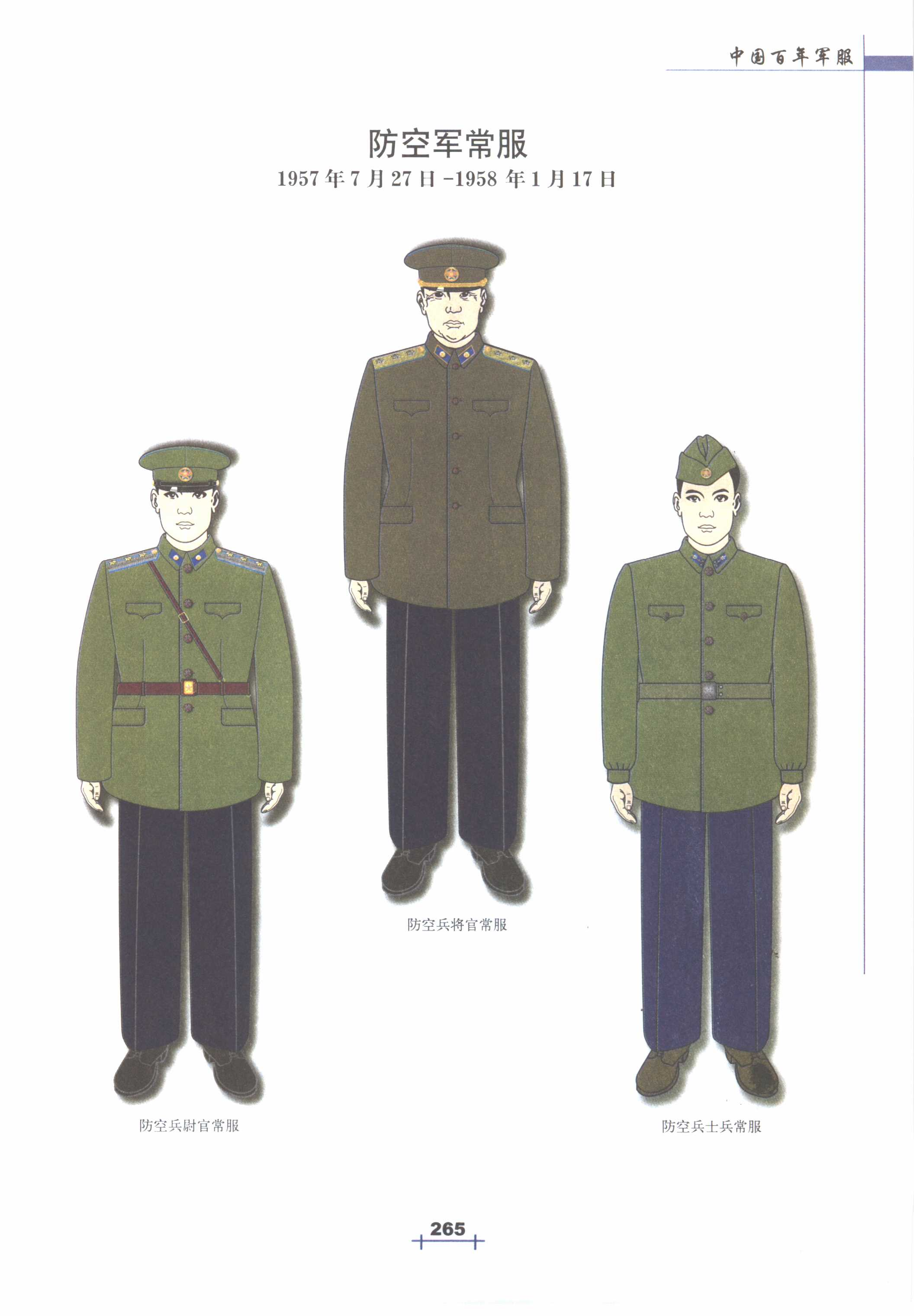 中国百年军服(5-10)55式军服(1955~1965年)⑨防空军肩章、领章、常服 - 知乎