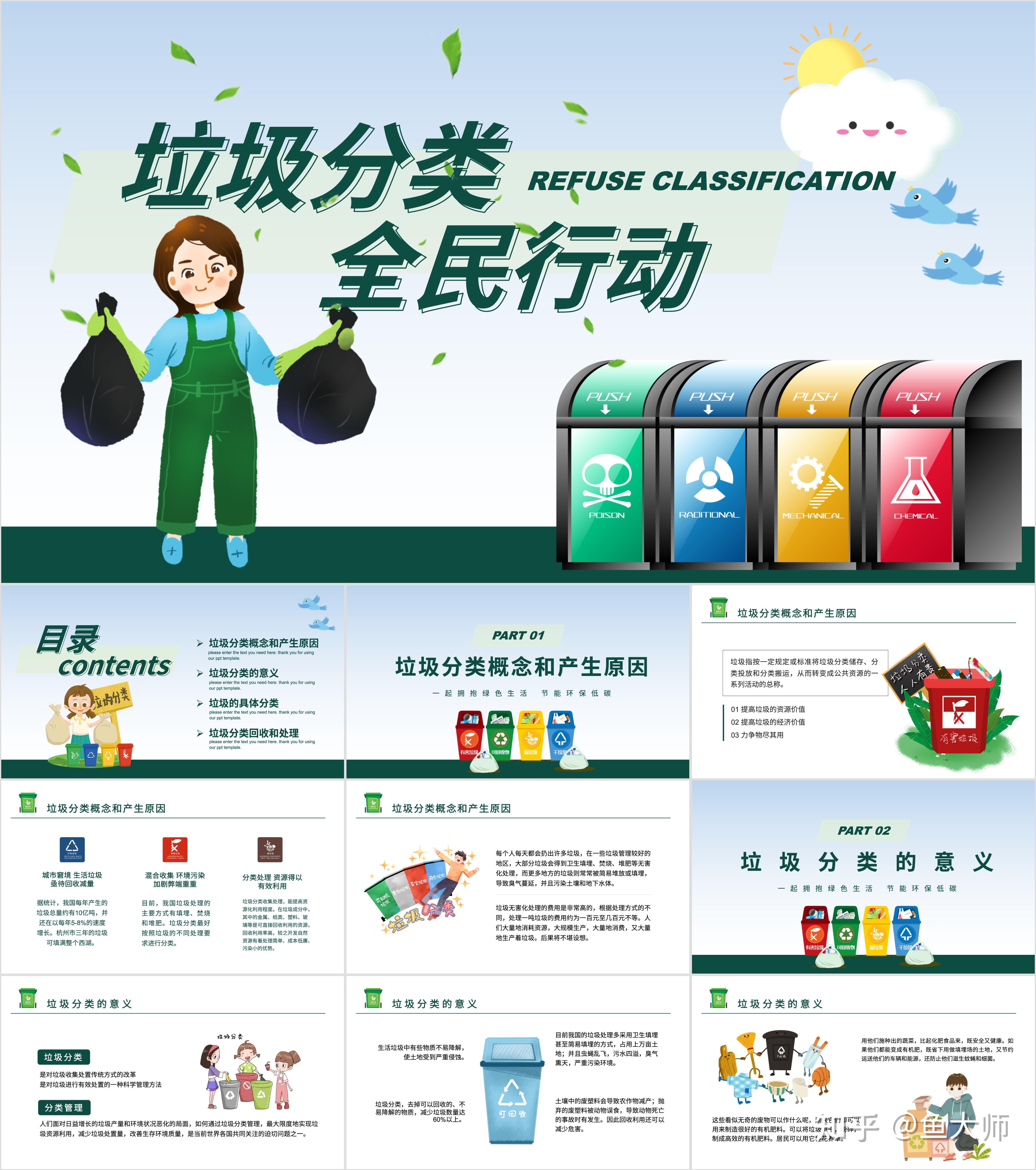最新18套垃圾分类ppt模板