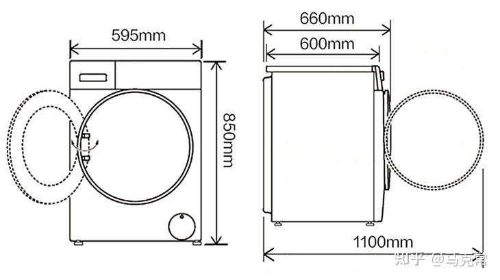 滚筒洗衣机排水尺寸图图片