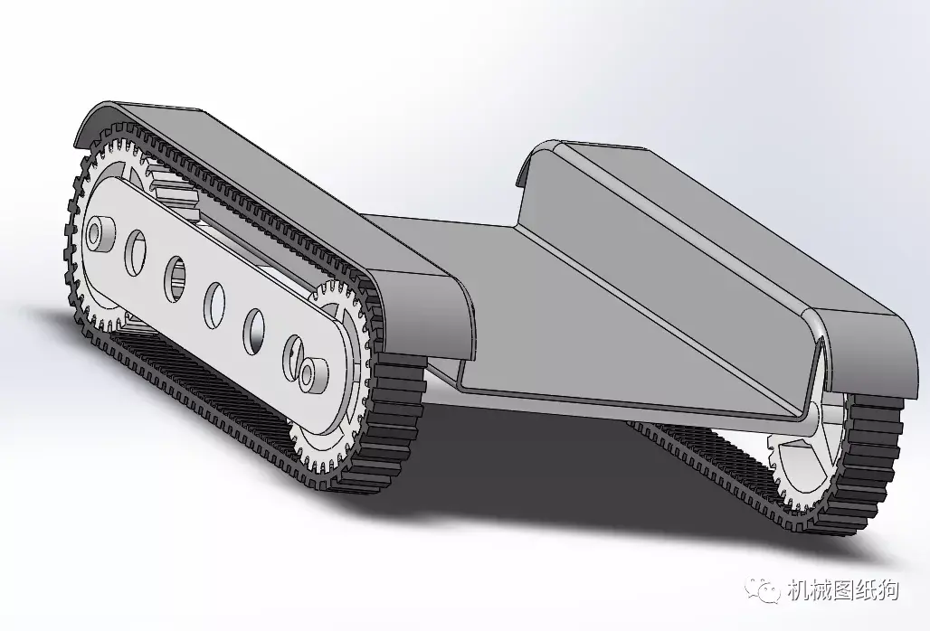 工程機械trackwheelbot簡易履帶輪底盤3d圖紙iges格式