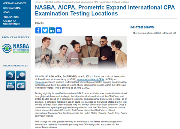 NASBA、AICPA、Prometric宣布： 扩大USCPA美国注册会计师考试国际考点！ - 知乎