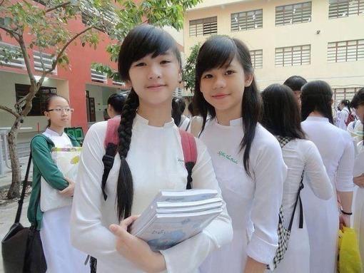 赏白衣奥黛越南女学生美丽纯洁的校服旗袍表妹别样风情
