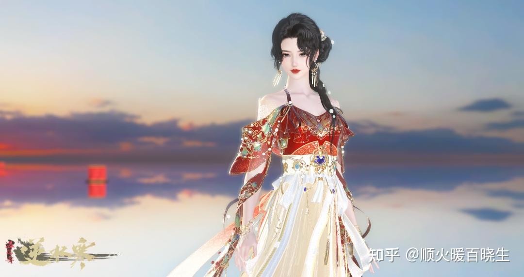 临近七夕,每个游戏都有活动,逆水寒也不例外,推出了一套七夕时装,红色