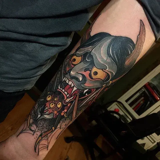 纹身idea丨能面纹身嫉妒与愤怒化身成魔