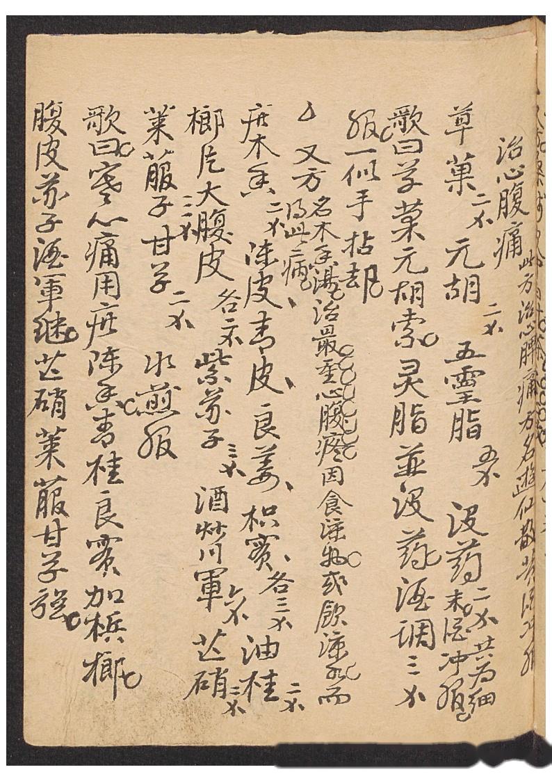 中医手抄古籍《寿世青囊》