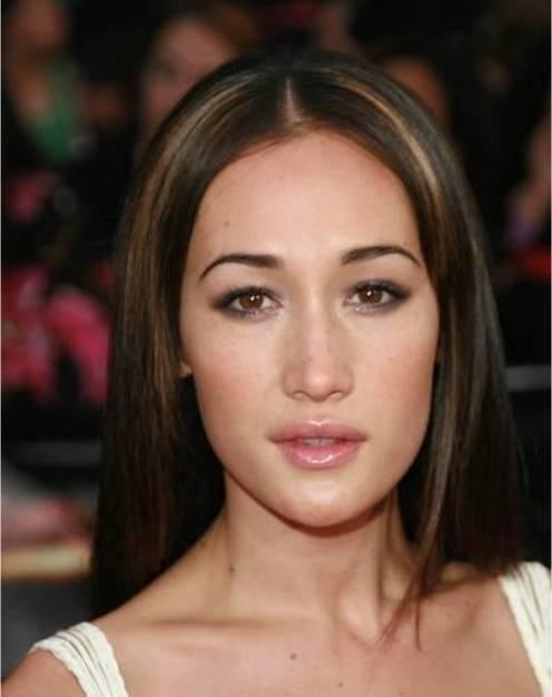 吴彦祖的绯闻前女友,超模maggie q(中文名:李美琪)是窄长脸.