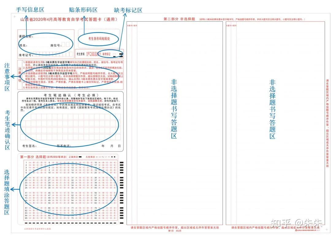 广东自考答题卡图片