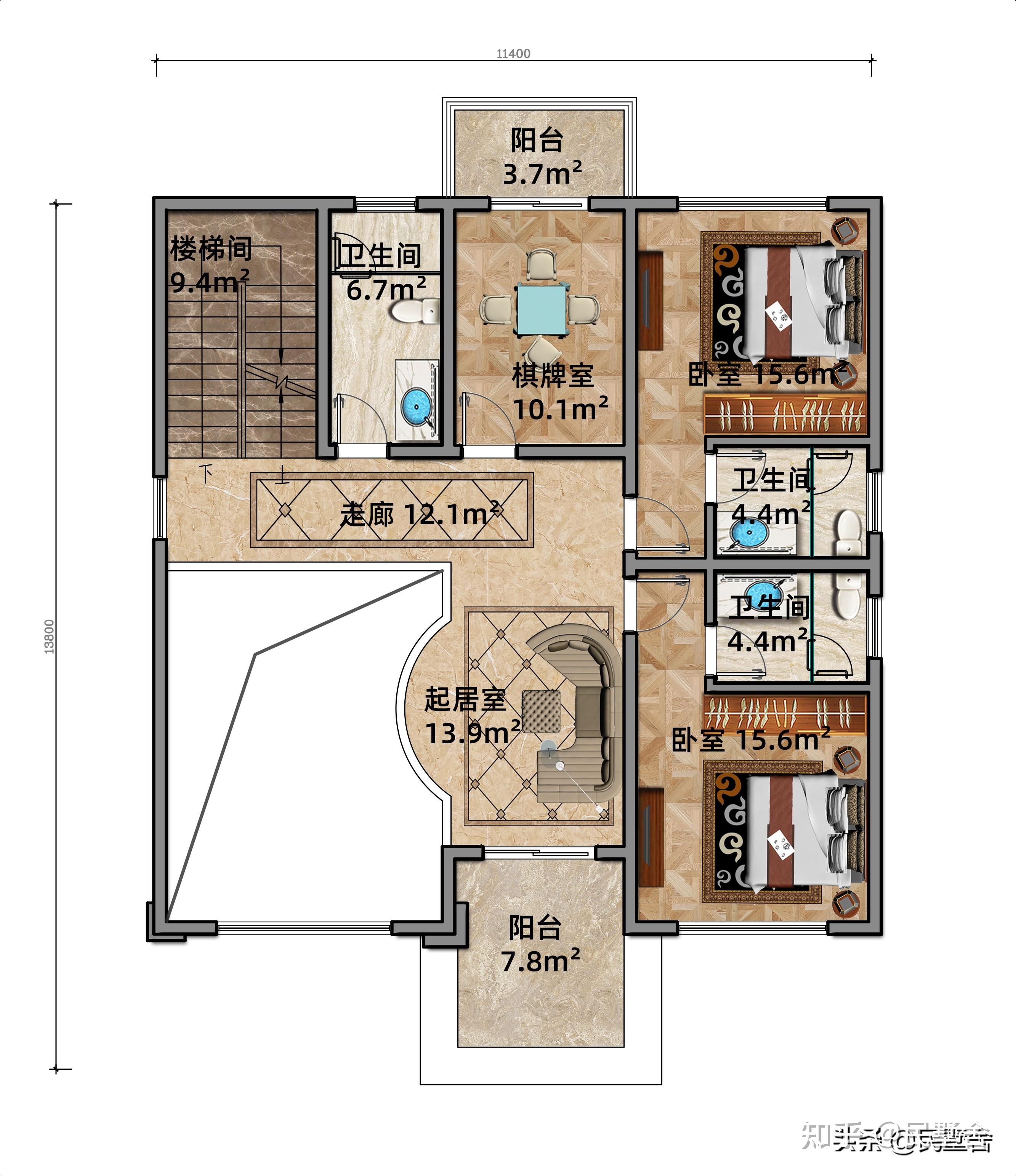 12米x10.8米房屋平面图图片