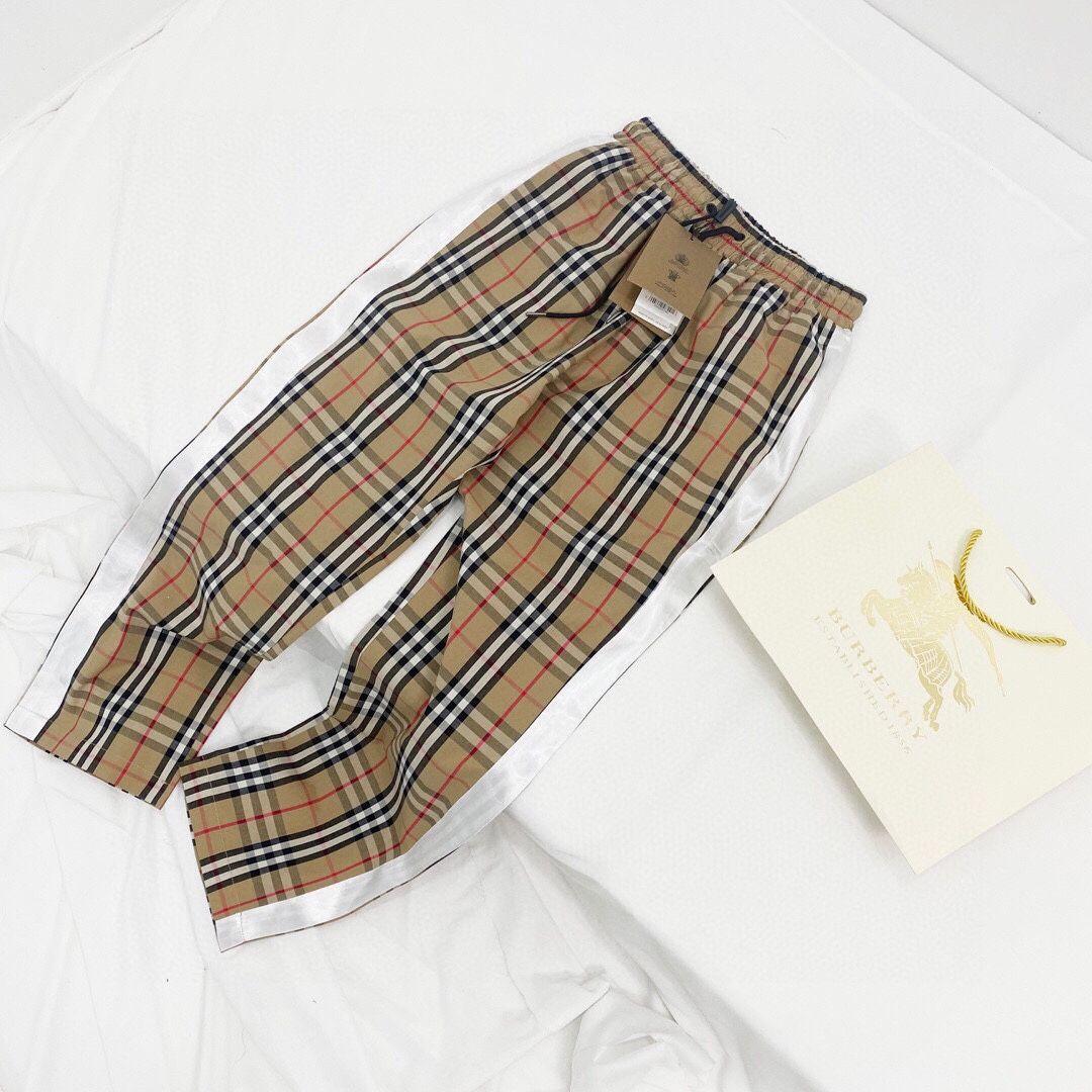 bbr巴宝莉经典格子侧边织带长裤