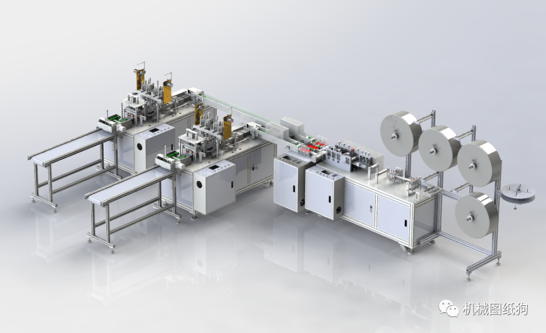 非标数模一次性平面口罩机设计模型3d图纸solidworks格式