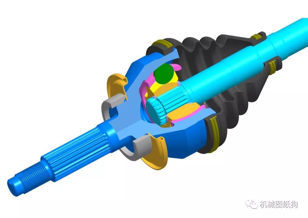 工程机械rzeppabirfield等速万向节3d数模图纸stp格式