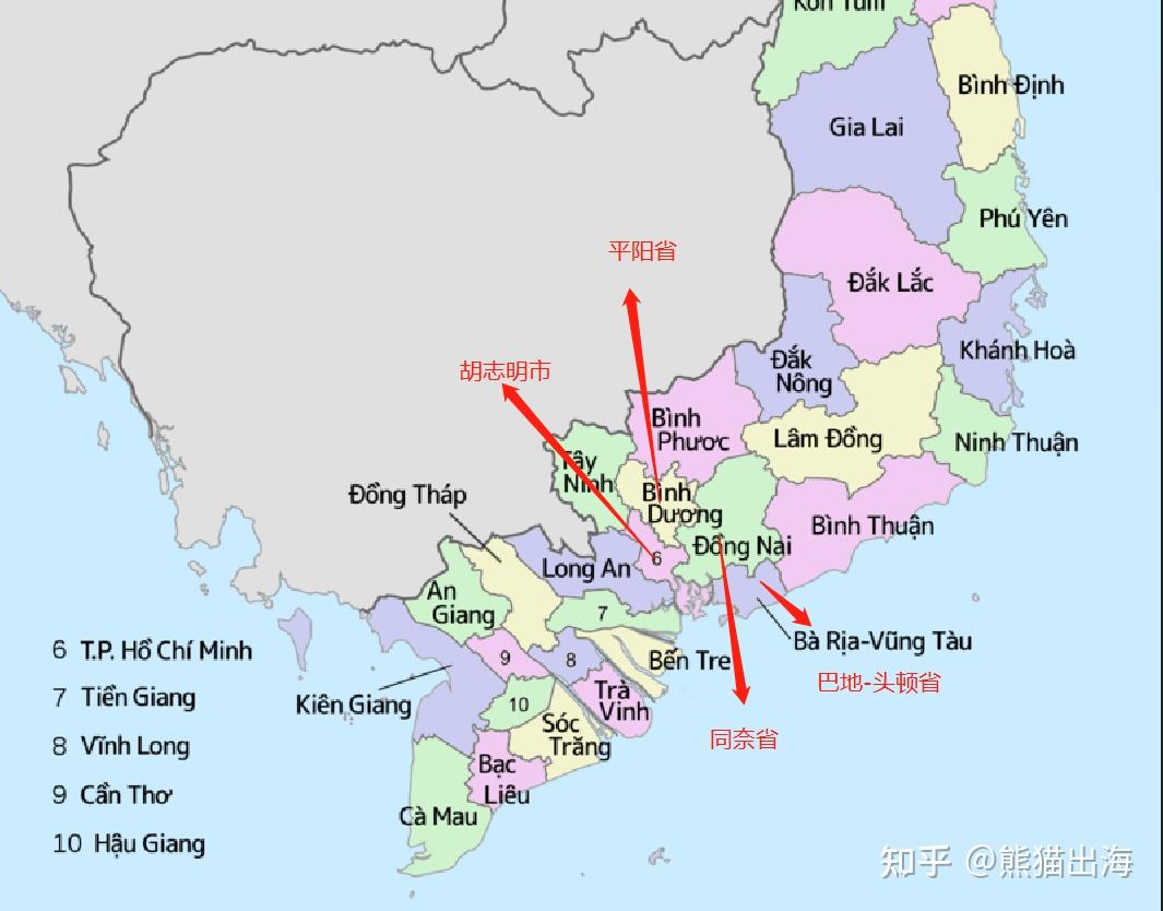 越南平阳省地图 华人图片